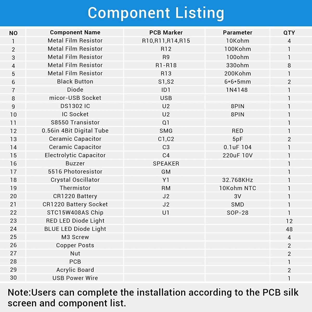 DIY Kit Electronic Digital Clock CD4013 Tube LED Display Beginners Tra - Foto 5